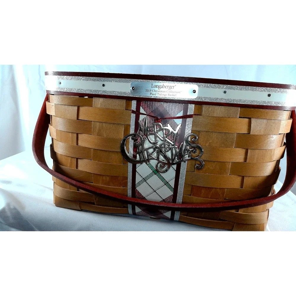 Longaberger 2013 Christmas‎ Traditions Plaid Tidings Basket Set - NEW